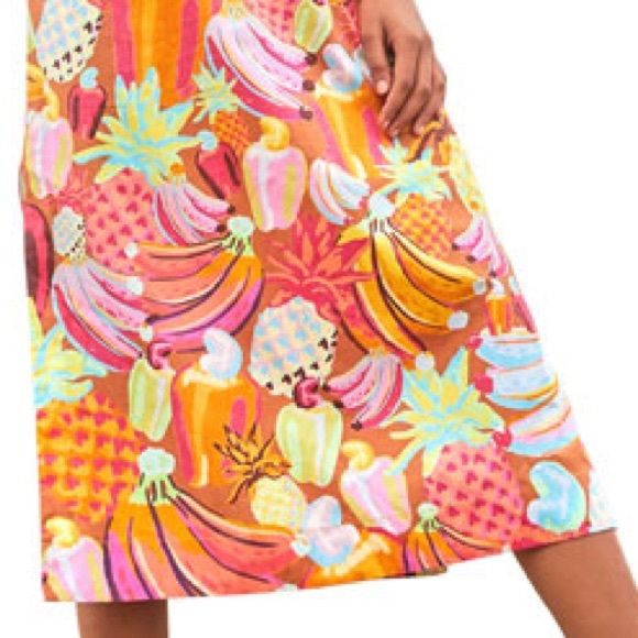 FARM Rio Fruit Salad Cotton Puff Sleeve Dress - Picture 2 of 7